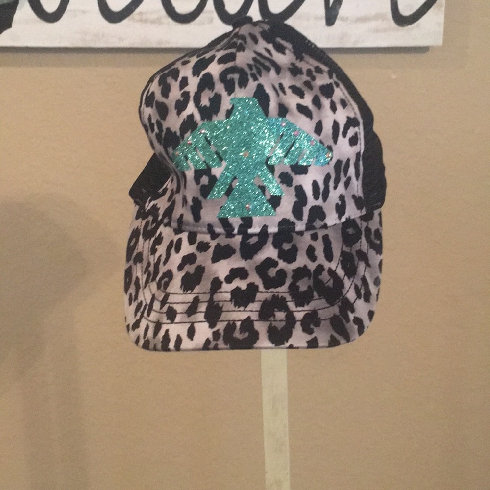 Leopard Print hat with Thunderbird